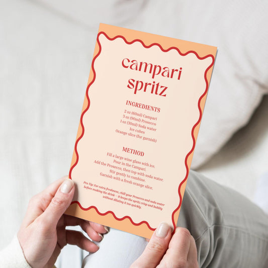 printable mixology recipes in 5x7"