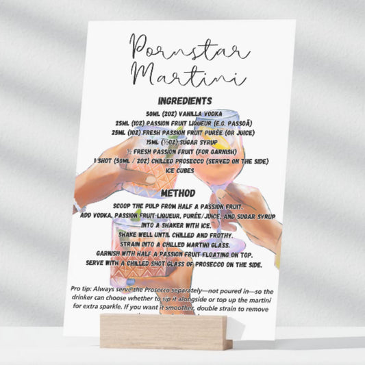 Printable Cocktail Recipe Bundle (21 Drinks) | Drink Recipe Cards | Home Bar Wall Art (PDF)
